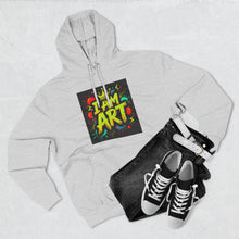 Load image into Gallery viewer, Artistic Three-Panel Fleece Hoodie - I AM ART, Cozy Pullover, Gift for Artists, Unique Art Hoodie, Art Lover Apparel
