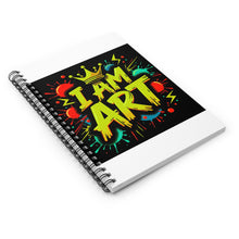 Load image into Gallery viewer, Vibrant Art Spiral Notebook - I AM ART, Creative Journal, School Supplies, Gift for Artists, Colorful Stationery
