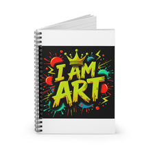 Load image into Gallery viewer, Vibrant Art Spiral Notebook - I AM ART, Creative Journal, School Supplies, Gift for Artists, Colorful Stationery
