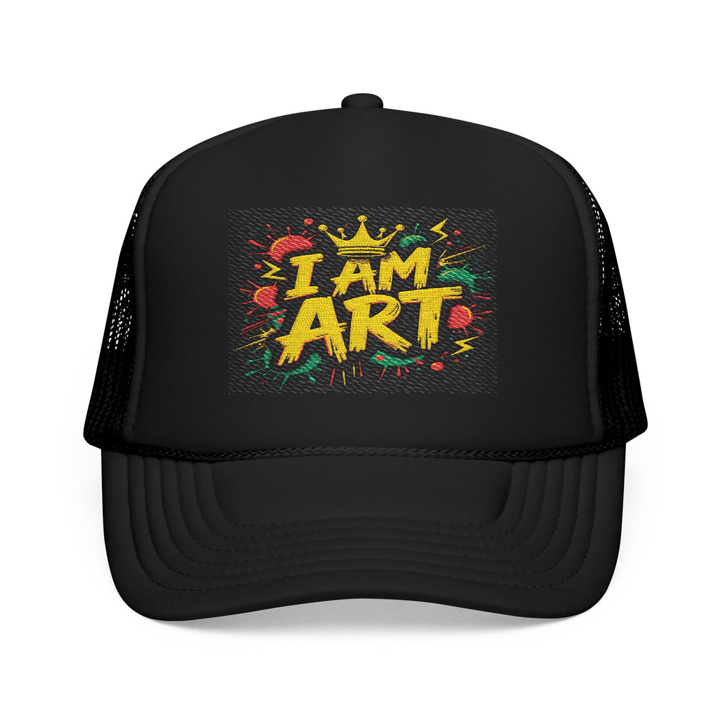 Vibrant Embroidered Foam Trucker Hat - Perfect for Art Lovers, Creative Events, Festivals, Gifts, Summer Wear